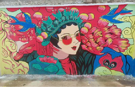  洛川墙体彩绘-网红墙