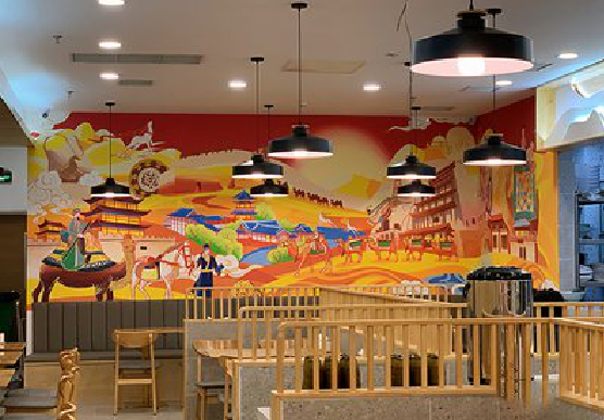  洛川商业空间彩绘介绍。