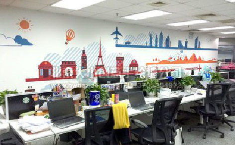  洛川教你设计办公室墙绘的方法。