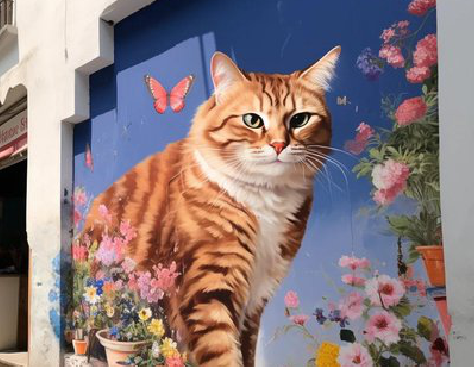  洛川自己绘制有个性的手绘墙